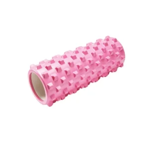 High Density EVA Foam Roller Yoga Massage Stick for Fitness – Wolf Tooth Style Pink-45cm