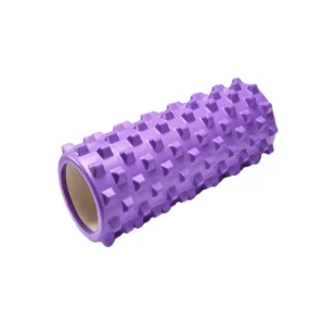 High Density EVA Foam Roller Yoga Massage Stick for Fitness – Wolf Tooth Style Purple-45cm