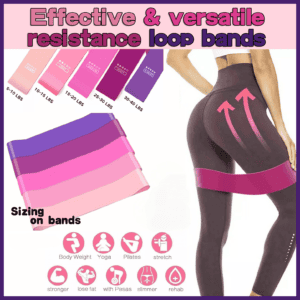 Exercise Resistance Bands Loop Power Strength Training Fitness Yoga Pilates Gym – Dark Pink (600*50*0.7MM)