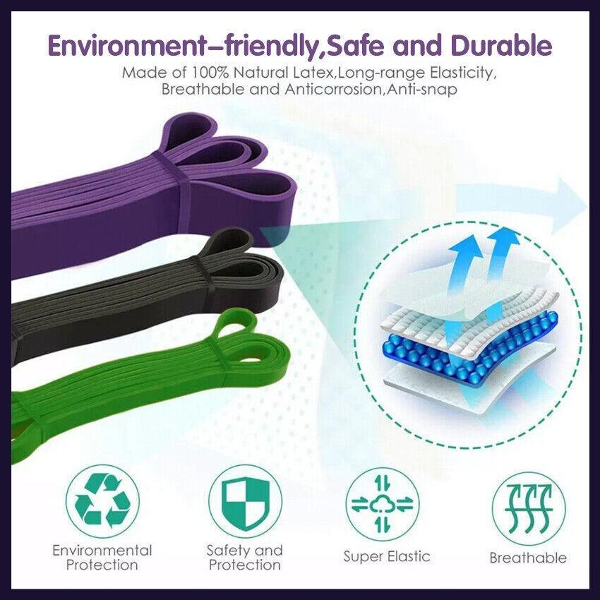 Heavy Duty Resistance Yoga Band Loop Exercise Fitness Workout Band Gym Band - Green 50-125 lbs (45mm*2080mm) 5 Heavy Duty Resistance Yoga Band Loop Exercise Fitness Workout Band Gym Band – Green 50-125 lbs (45mm*2080mm) - image 5