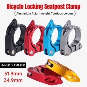 Quick Release Bicycle Seat Tube Clamp Multi Color Lever Lock Cycling Accessories – Silver-3-4