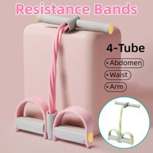 Multifunctional Foot Pedal Resistance Band Home Fitness Pulling Rope Exerciser – Green