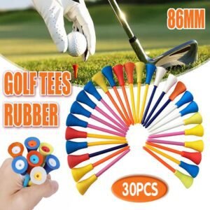 83mm Rubber Golf Tees 30PCS – Colourful Durable Plastic Tees with Soft Cushion Top