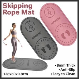 Jump Rope Mat Soundproof Shock Absorbing Mat for Indoor Fitness Yoga Floor Use – Pink