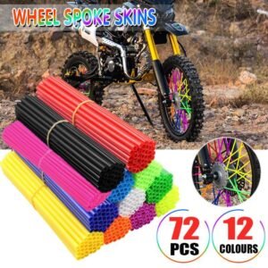72PCS Wheel Spoke Wrap Sleeves Mountain Bike Bicycle Mtb Wraps Skins Covers – Red