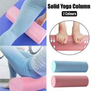 EVA Foam Yoga Massage Roller Solid Pilates Fitness Column for Muscle Recovery – Pink