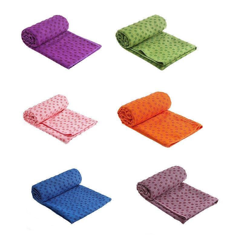 Non Slip Yoga Towel Mat Microfiber Fitness Gym Exercise Blanket with Carry Bag - Light Purple 2 Non Slip Yoga Towel Mat Microfiber Fitness Gym Exercise Blanket with Carry Bag – Light Purple - image 2