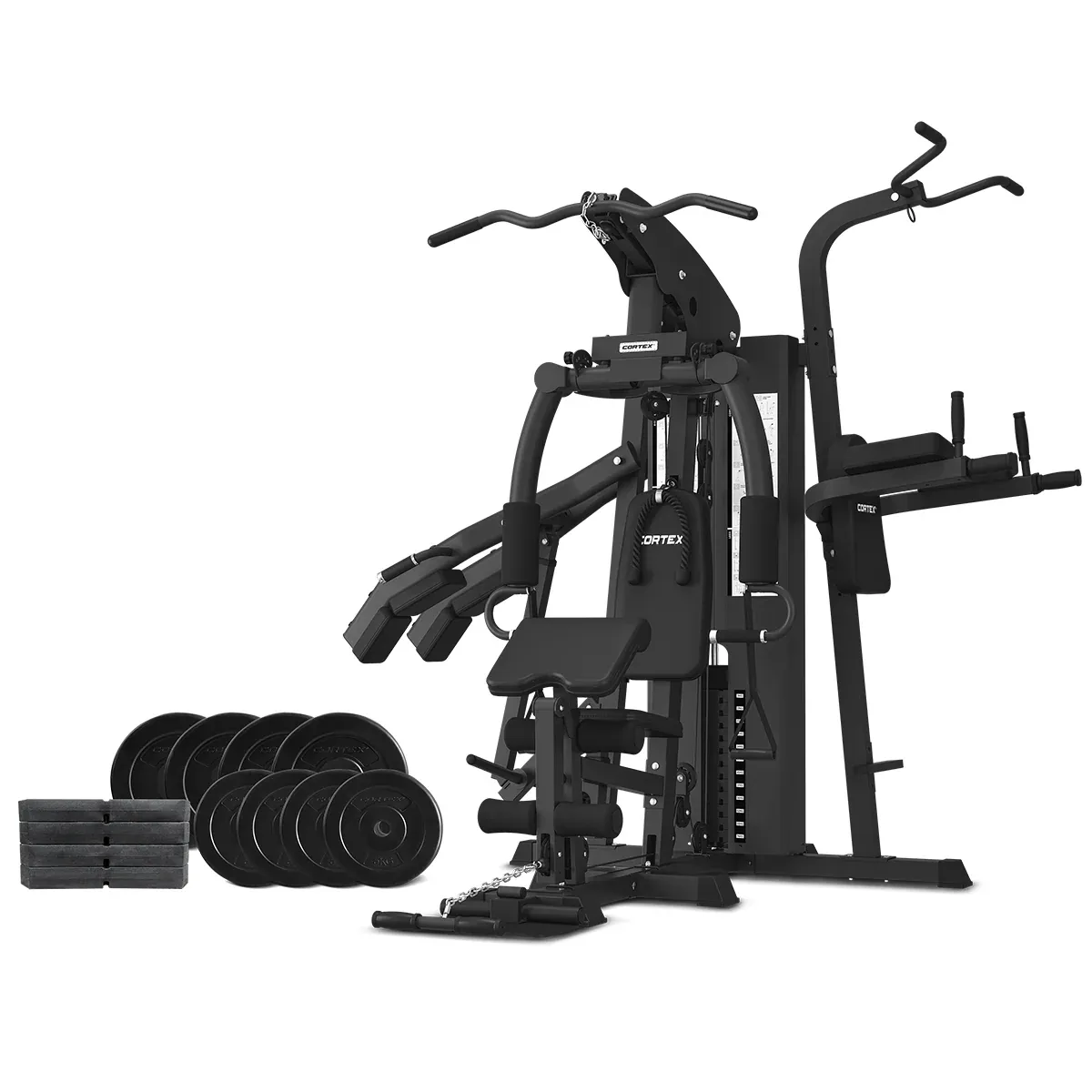 CORTEX GS7 Multi Station Multi-Function Home Gym with 98kg Stack + 60kg Standard Weights for Squat Station 1 CORTEX GS7 Multi Station Multi-Function Home Gym with 98kg Stack + 60kg Standard Weights for Squat Station