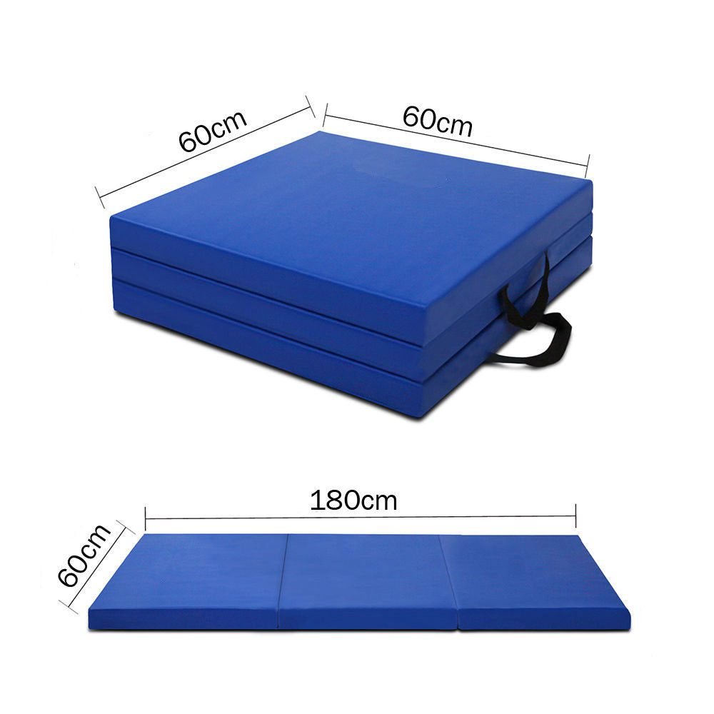 Folding Exercise Floor Mat Dance Yoga Gymnastics Training Home Judo Pilates Gym - Blue 2 Folding Exercise Floor Mat Dance Yoga Gymnastics Training Home Judo Pilates Gym – Blue - image 2