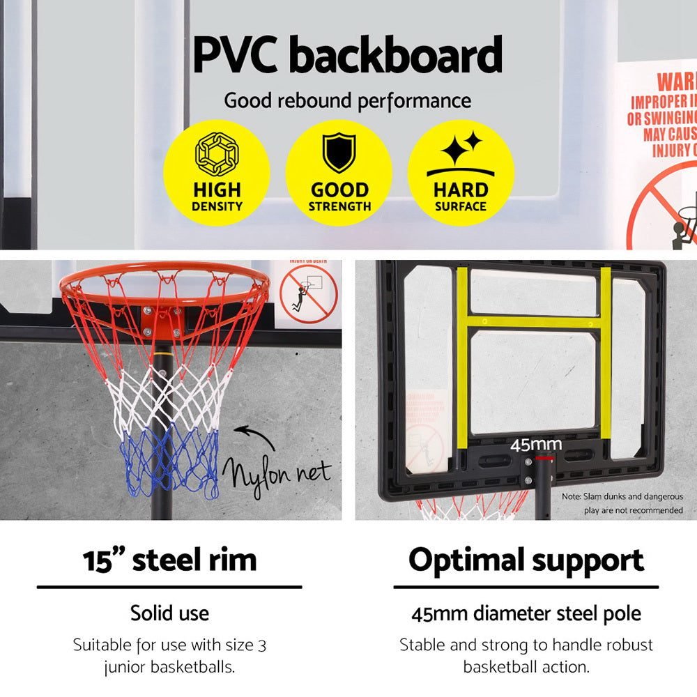 Adjustable Portable Height Kids Basketball Stand System Net Rim Ring Hoop Set 2 Adjustable Portable Height Kids Basketball Stand System Net Rim Ring Hoop Set - image 2