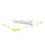 Portable 6.7m Pickleball Net Set – Heavy Duty Metal Frame with Wheels