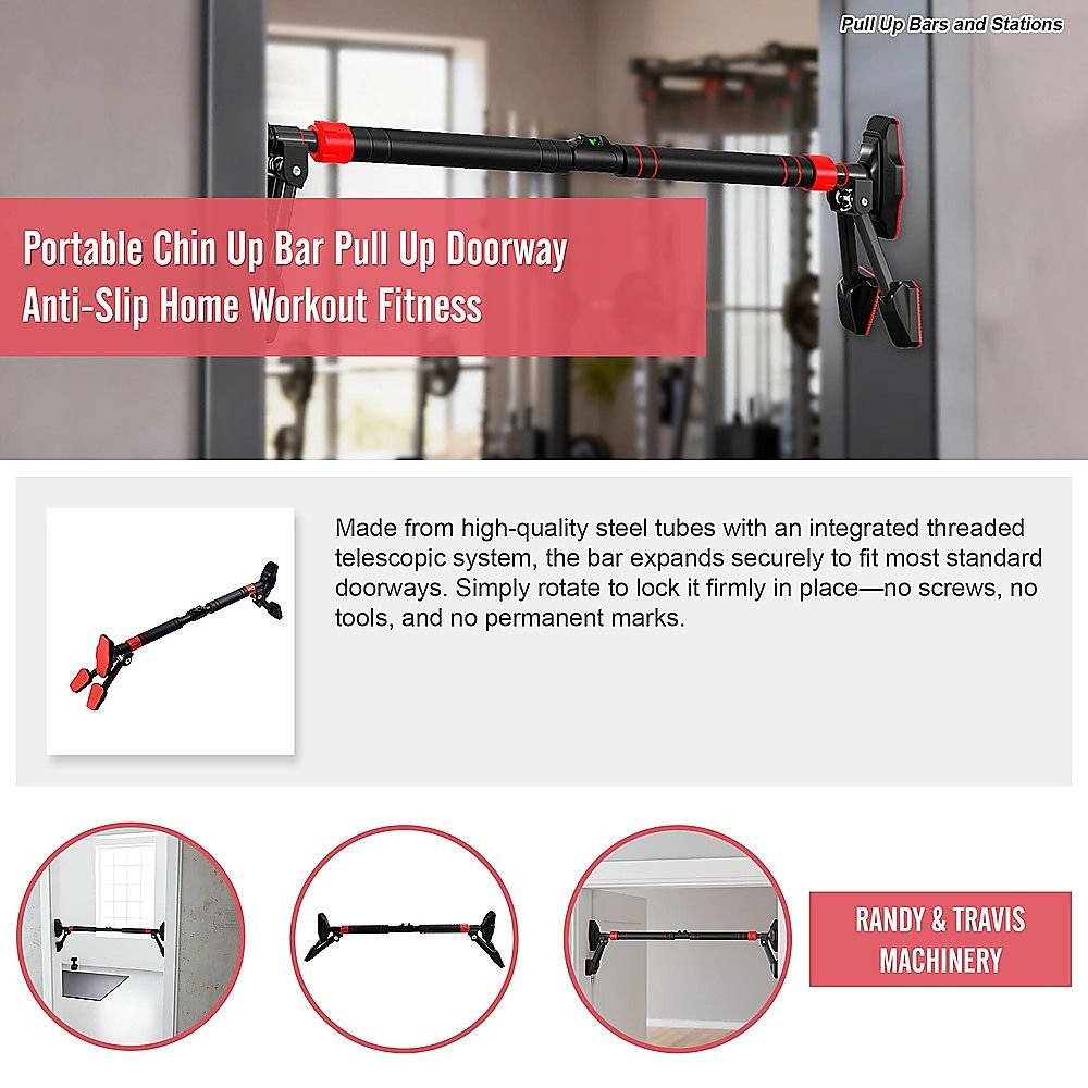 Portable Chin Up Bar Pull Up Doorway Anti-Slip Home Workout Fitness 5 Portable Chin Up Bar Pull Up Doorway Anti-Slip Home Workout Fitness - image 5