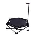Foldable Fitness Trampoline with Handle Compact Folding Rebounder