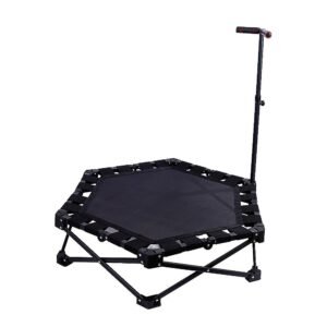 Foldable Fitness Trampoline with Handle Compact Folding Rebounder