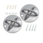 Pair of Grey Wall Anchor Mounts for Battle Ropes and Suspension