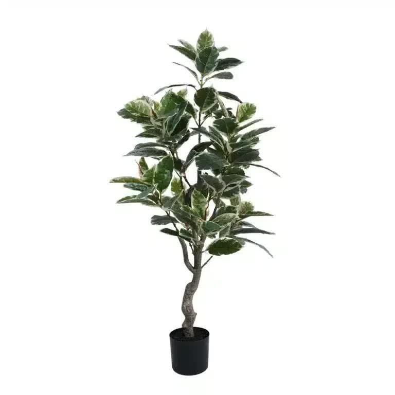 Artificial Bushy Variegated Ficus Tree (Rubber Tree) 120cm 2 Artificial Bushy Variegated Ficus Tree (Rubber Tree) 120cm - image 2