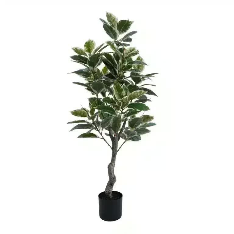 Artificial Bushy Variegated Ficus Tree (Rubber Tree) 120cm 3 Artificial Bushy Variegated Ficus Tree (Rubber Tree) 120cm - image 3