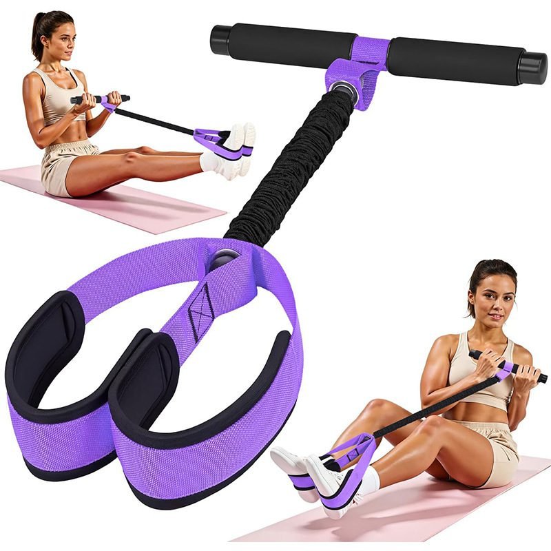Purple Multifunctional Pedal Resistance Band - Home Fitness Sit-up Assistant with Foot Pedals and Elastic Pull Rope - Full Body Workout Equipment for Abs, Arms, Legs and Glutes 1 Purple Multifunctional Pedal Resistance Band – Home Fitness Sit-up Assistant with Foot Pedals and Elastic Pull Rope – Full Body Workout Equipment for Abs, Arms, Legs and Glutes