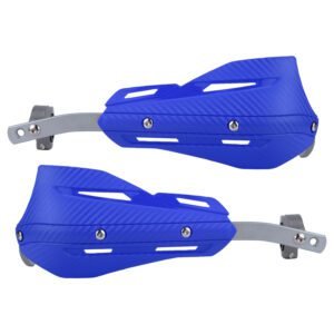 Professional Universal Motorcycle Handguards for Honda CC110 Cross Cub – Heavy Duty Aluminum Alloy Anti-Collision Brush Guards, Carbon Fiber Style Handlebar Protectors for Dirt Bikes and Off-Road Motorcycles – 1 Pair—Blue