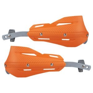 Professional Universal Motorcycle Handguards for Honda CC110 Cross Cub – Heavy Duty Aluminum Alloy Anti-Collision Brush Guards, Carbon Fiber Style Handlebar Protectors for Dirt Bikes and Off-Road Motorcycles – 1 Pair—Orange