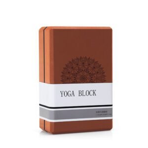 Coffee Brown High-Density EVA Foam Yoga Block for Support & Stability – Lightweight Non-Slip Brick for Yoga, Pilates & Stretching