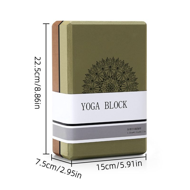 Olive Green/Brown High-Density EVA Foam Yoga Block for Support & Stability - Lightweight Non-Slip Brick for Yoga, Pilates & Stretching 2 Olive Green/Brown High-Density EVA Foam Yoga Block for Support & Stability – Lightweight Non-Slip Brick for Yoga, Pilates & Stretching - image 2