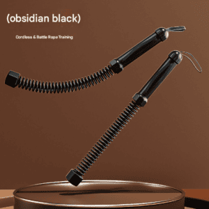 Black Heavy Cordless Battle Rope – Portable Weighted Fitness Rope for Home Gym Strength & Cardio Training