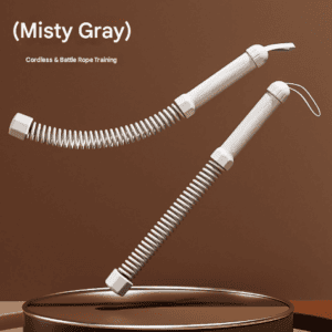 Grey Heavy Cordless Battle Rope – Portable Weighted Fitness Rope for Home Gym Strength & Cardio Training
