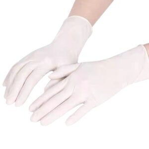 100 gloves White Premium Disposable Nitrile Gloves – Powder-Free & Extra Durable for Multi-Purpose Use(L)