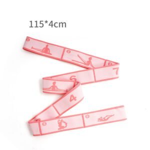 Pink 9-Loop Yoga Stretch Strap – Numbered Band for Flexibility and Physical Therapy