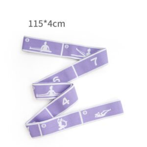 Purple 9-Loop Yoga Stretch Strap – Numbered Band for Flexibility and Physical Therapy