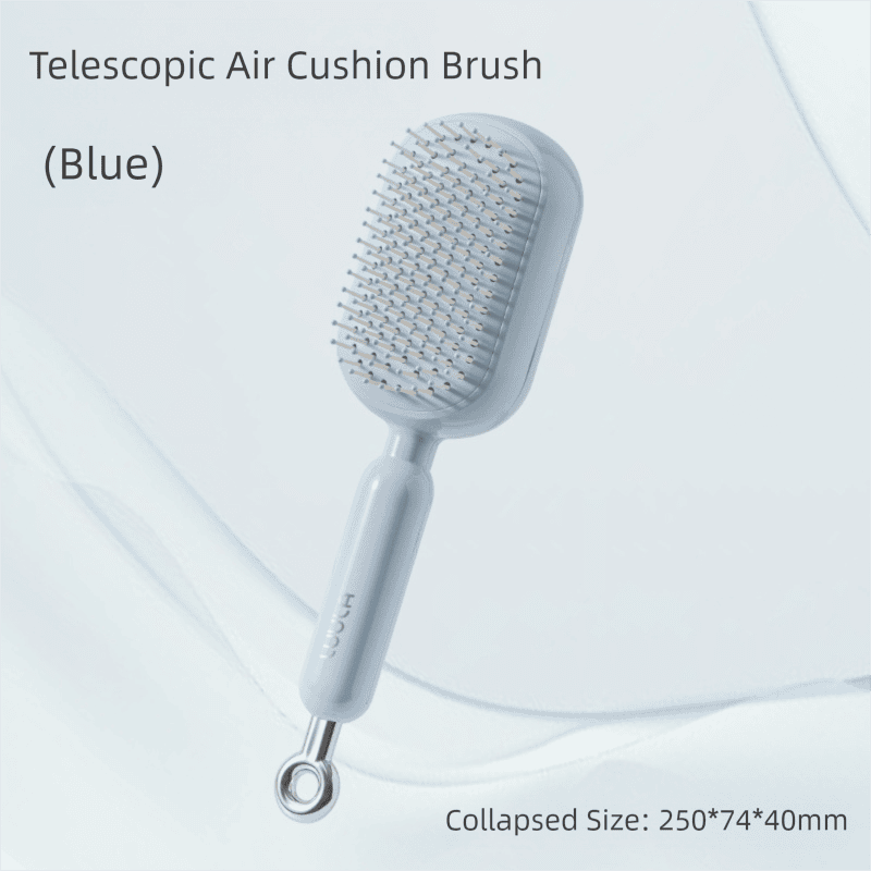 Blue Innovative Self-Cleaning Cushion Hairbrush - Retractable Bristle Detangling & Scalp Massager 1 Blue Innovative Self-Cleaning Cushion Hairbrush – Retractable Bristle Detangling & Scalp Massager