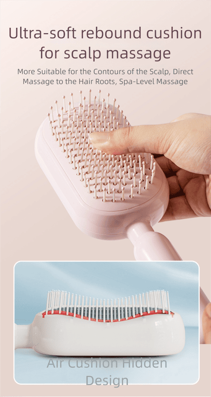 Blue Innovative Self-Cleaning Cushion Hairbrush - Retractable Bristle Detangling & Scalp Massager 4 Blue Innovative Self-Cleaning Cushion Hairbrush – Retractable Bristle Detangling & Scalp Massager - image 4