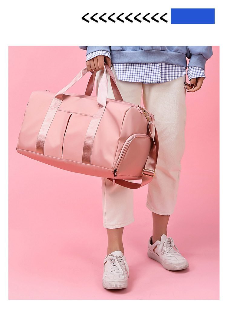 Pink Large Capacity Travel Duffel Bag – Wet & Dry Separation, Shoe Compartment, and Luggage Sleeve for Gym, Yoga, and Short Trips 2 Pink Large Capacity Travel Duffel Bag – Wet & Dry Separation, Shoe Compartment, and Luggage Sleeve for Gym, Yoga, and Short Trips - image 2
