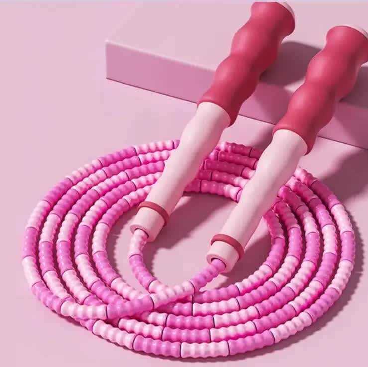 10 Pcs Pink Soft Beaded Jump Ropes, Tangle-Free Beaded Jump Rope - Adjustable Segmented Skipping Rope for Kids & Adults Fitness 1 10 Pcs Pink Soft Beaded Jump Ropes, Tangle-Free Beaded Jump Rope – Adjustable Segmented Skipping Rope for Kids & Adults Fitness