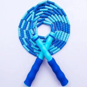 10 Pcs Blue Soft Beaded Jump Ropes, Tangle-Free Beaded Jump Rope – Adjustable Segmented Skipping Rope for Kids & Adults Fitness