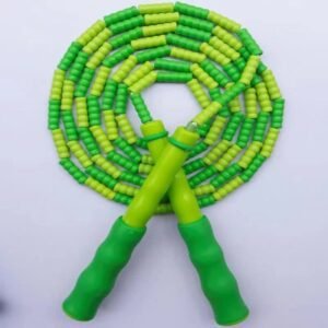 10 Pcs Green Soft Beaded Jump Ropes, Tangle-Free Beaded Jump Rope – Adjustable Segmented Skipping Rope for Kids & Adults Fitness