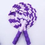 10 Pcs Purple Soft Beaded Jump Ropes, Tangle-Free Beaded Jump Rope – Adjustable Segmented Skipping Rope for Kids & Adults Fitness