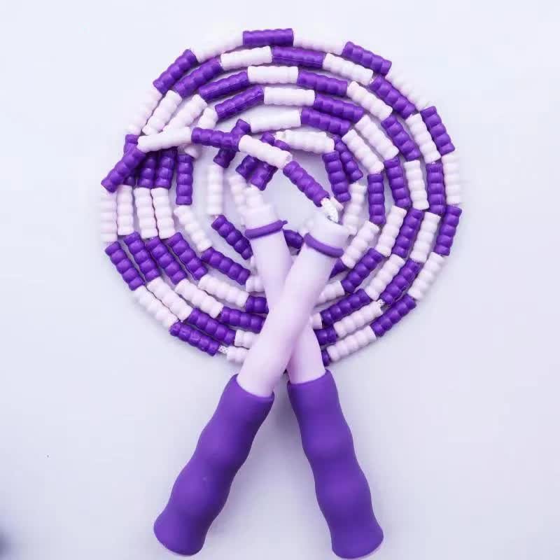 10 Pcs Purple Soft Beaded Jump Ropes, Tangle-Free Beaded Jump Rope - Adjustable Segmented Skipping Rope for Kids & Adults Fitness 1 10 Pcs Purple Soft Beaded Jump Ropes, Tangle-Free Beaded Jump Rope – Adjustable Segmented Skipping Rope for Kids & Adults Fitness