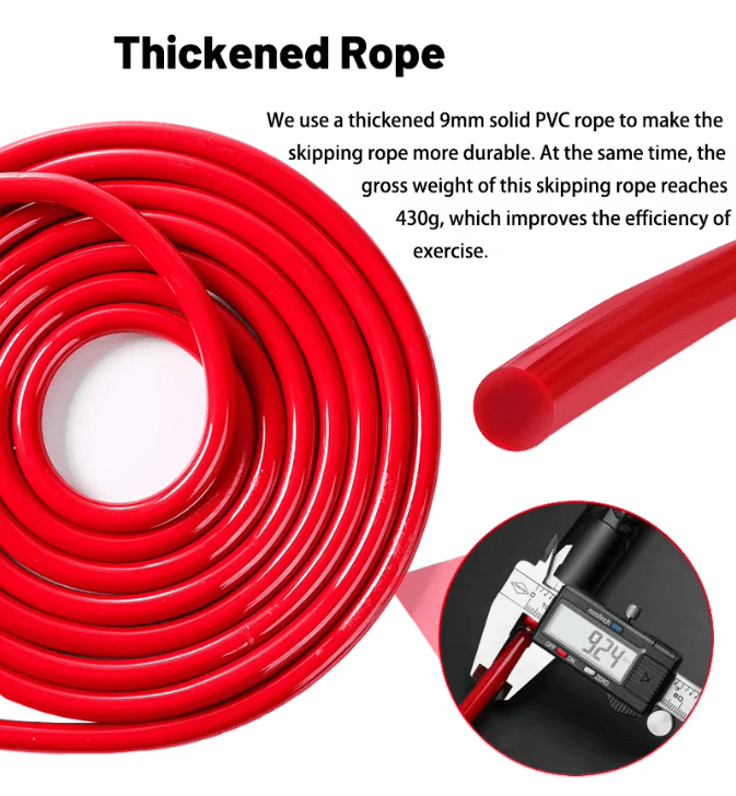 Blue Weighted Jump Rope for Workout Fitness - Thick 9mm Cable for Intense Fitness, Strength & Cardio Workout 5 Blue Weighted Jump Rope for Workout Fitness – Thick 9mm Cable for Intense Fitness, Strength & Cardio Workout - image 5