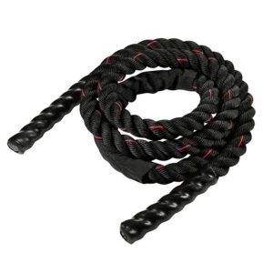 Black-red Heavy Duty Battle Rope for Jumping (25mm) – Intense Full-Body Workout for Core Strength & Muscle Training