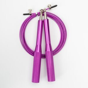 2PCS Purple Pro-Grade Speed Jump Rope with Knurled Aluminum Handles – Ball Bearing System for CrossFit, Boxing & Double Unders