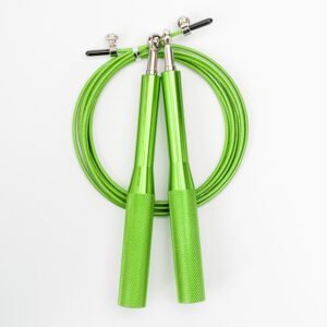 2PCS Green Pro-Grade Speed Jump Rope with Knurled Aluminum Handles – Ball Bearing System for CrossFit, Boxing & Double Unders