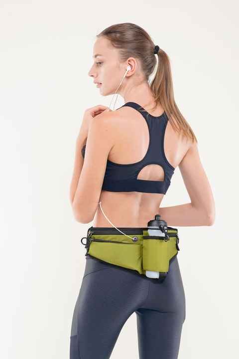 Black Adjustable Running Waist Pack with Water Bottle Holder, Reflective Design, and Multiple Storage Pockets for Outdoor Activities 3 Black Adjustable Running Waist Pack with Water Bottle Holder, Reflective Design, and Multiple Storage Pockets for Outdoor Activities - image 3