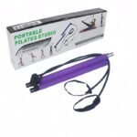 Purple Portable Pilates Bar Kit with Resistance Bands Detachable Toning Stick for Home Gym Yoga & Stretching – Durable Metal Core