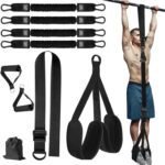 Black (300lb)Heavy Duty Pull-Up Assist Strap System With Foam Handles – Adjustable Resistance Trainer for Pull-Ups and Home Gym Workouts