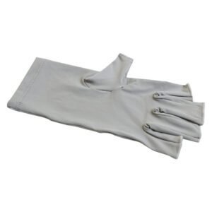 5-Pair Grey UV Protection Fingerless Gloves for Nail Art Curing and Cycling Sun Protection – Made of Nylon/Spandex, Manicure Hand Care