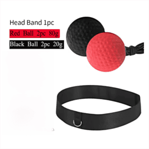 Boxing Reflex Ball Set(Elastic Headband + 2 Heavy RedBalls + 2 Light BlackBalls) – Hand-Eye Coordination and Speed Training