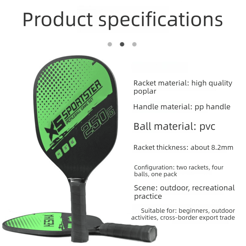 Blue Pickleball Paddles Set of 2 Lightweight Wood Rackets with 4 Pickleballs and Carry Bag Outdoor Sports Equipment for Beginners 4 Blue Pickleball Paddles Set of 2 Lightweight Wood Rackets with 4 Pickleballs and Carry Bag Outdoor Sports Equipment for Beginners - image 4