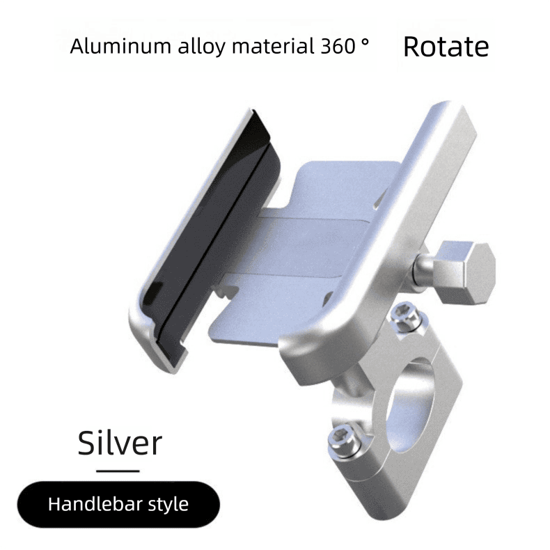 Universal Aluminium Motorcycle Phone Holder Handlebar Mount 360 Rotation Anti-Shake CNC Metal for Bike Scooter 4-7 Inch Phones Sliver 1 Universal Aluminium Motorcycle Phone Holder Handlebar Mount 360 Rotation Anti-Shake CNC Metal for Bike Scooter 4-7 Inch Phones Sliver
